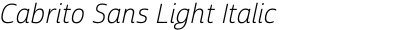 Cabrito Sans Light Italic